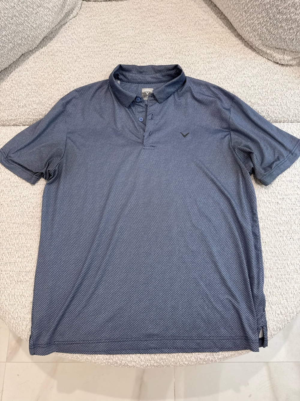 Callaway Men's Blue Micro Pattern Polo Short Sleeve Shirt
